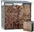QUICK STAR Kaminholzregal Aluminium 143x70x145cm mit Wetterschutz, 1,4m³ (47458)