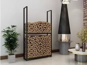 K&ouml;nige Hausdeko GmbH Montixx Kaminholzregal Metall schwarz 100x45x25cm (47002-10045)