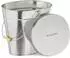 Relaxdays Ascheeimer mit Deckel und Henkel, 12l, verzinkter Stahl, silber (10049067)