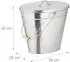 Relaxdays Ascheeimer mit Deckel und Henkel, 12l, verzinkter Stahl, silber (10049067)