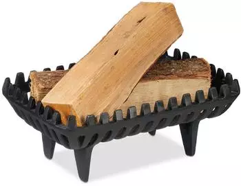 Relaxdays Kaminrost mit Standf&uuml;&szlig;en, Gusseisen, 37x26cm, 6,1kg