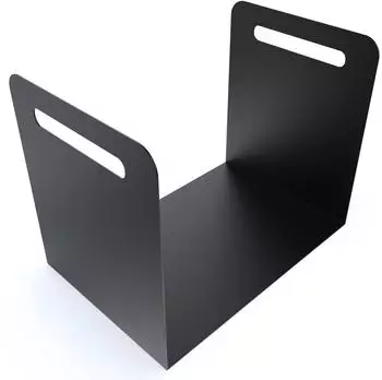 tuning-art KR02 Kaminholzregal pulverbeschichtet, schwarz, seitlicher Tragegriff (KR02-BLK)