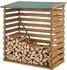 en.casa Kaminholzregal Tannenholz mit Dach 123x116x64cm