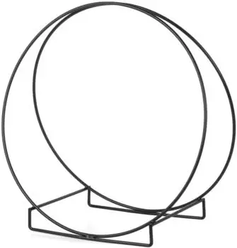 Moritz Rundes Kaminholzregal aus Metall, schwarz, &Oslash; 51 x 50 x 27 cm