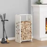 vidaXL Brennholzregal Wei&szlig; 40x30x80 cm Kaltgewalzter Stahl