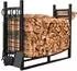 LuxusKollektion Kaminholzregal mit 4 Werkzeugen, 90x78x33cm, schwarz