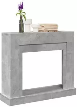 vidaXL Kaminumrandung Holzwerkstoff, betongrau, 100x30x87,5cm (854565)