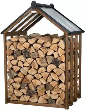 WONDERMAKE Kaminholzregal mit Dach, Holz, au&szlig;en, 1,8 Srm (21502)