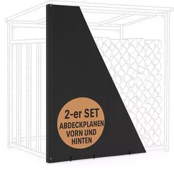 LAWA Living and Lifestyle Kaminholzregal-Abdeckplane 2er-Set mit Reißverschluss 182x177cm und 182x164cm (PL1)