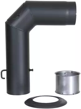 Kamino Flam Winkelrohr-Set mit Wandfutter und Rosette &Oslash;150mm schwarz (331873)