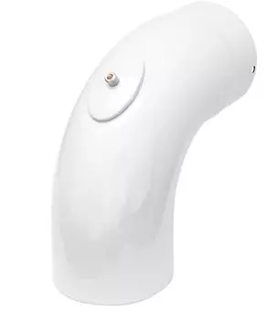 raik Ofenrohrbogen Emaille 120mm 90° weiß mit Reinigungsöffnung (ESH018-120-w)