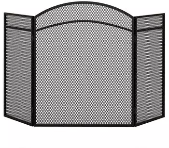 HomCom Kaminschutzgitter, faltbar, 3 Paneele, 96x60cm, schwarz, Metall