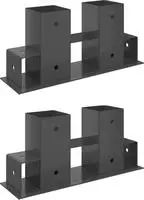 vidaXL Hilfsmittel f&uuml;r Holzstapel 2 Stk. Anthrazit 34 x 10 x 15 cm