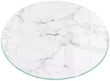 Tulup Glasbodenplatte f&uuml;r Kaminofen, Marmormuster mit Adern, rund &Oslash;50cm (010010780110000019907)