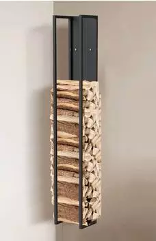 DanDiBo Kaminholzregal Innen, Metall schwarz, 160cm, wandh&auml;ngend (96540)