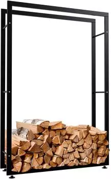 CLP Kaminholzst&auml;nder Keri V2 schwarz, Metall, 25x100x150cm (151083101)