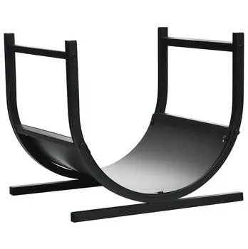 Costway Kaminholzregal Metall, U-förmig mit Griffen, 43cm (AB92039)