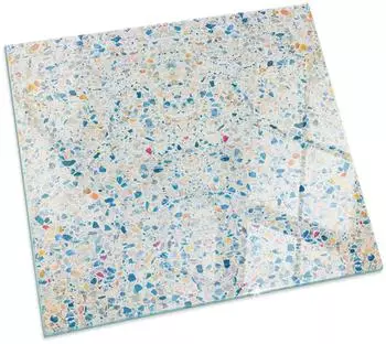 Tulup Kamin-Glasbodenplatte, abstraktes Texturmuster, 50x50cm (010010780090000057081)