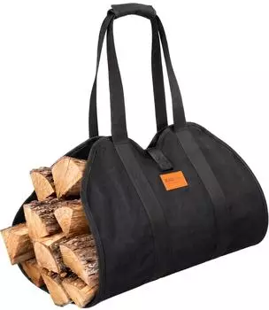 CLP Trondheim Kaminholztasche XXL, schwarz, bis 37kg (327856)