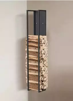 DanDiBo Kaminholzregal Innen, Metall schwarz, 140cm, wandh&auml;ngend (96539)