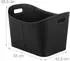 Relaxdays Kaminholzkorb Kunstleder oval, XL, schwarz (10028790_60)
