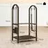 Outsunny Kaminholzregal 2 Ebenen mit 4 Haken, Metall, 43x30x74cm