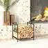 Outsunny Kaminholzregal Rentierdesign, Metall, schwarz (800001142218)