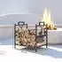 Outsunny Kaminholzregal Rentierdesign, Metall, schwarz (800001142218)