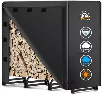 LuxusKollektion Kaminholzregal Metall mit Abdeckung 121x35x121cm
