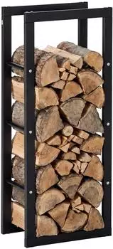 HomCom Kaminholzregal Stahl schwarz 40x25x100cm