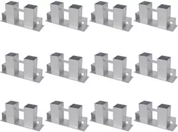 vidaXL Brennholzstapelhilfen 12 Stk., Stahl, silber (278715)