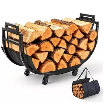 VEVOR Kaminholzregal 805mm Stahlkonstruktion 80kg, 4 Lenkrollen