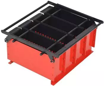 vidaXL Papierbrikettpresse Stahl, schwarz/rot, 38x31x18cm