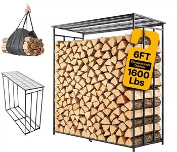 VEVOR Kaminholzregal 3/8 Cord 1855x715x1850mm, Kohlenstoffstahl, 730kg