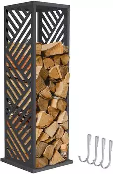 ML-Design Kaminholzregal 37,5x37,5x112cm, Stahl verzinkt, anthrazit (409000901)