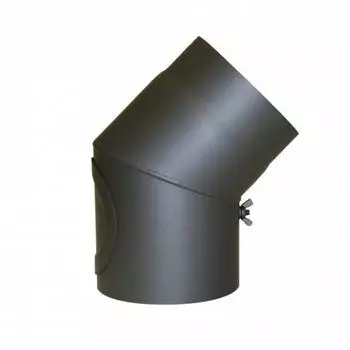 Kamino Flam Ofenrohr-Bogen 45&deg; &Oslash;150mm mit T&uuml;r, Senotherm gussgrau (331885)