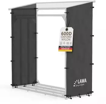 LAWA Living and Lifestyle Kaminholzregal Seitenplanen-Set 2-teilig, 70cm tief, schwarz (PL22)