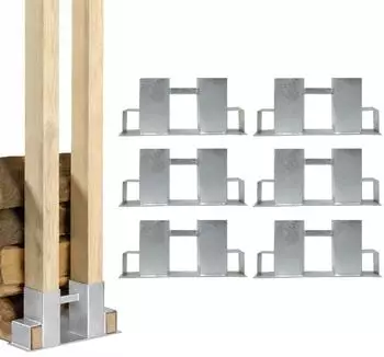 Baumarktplus Holzstapelhilfe feuerverzinkter Stahl 34x10x15cm 6er-Set