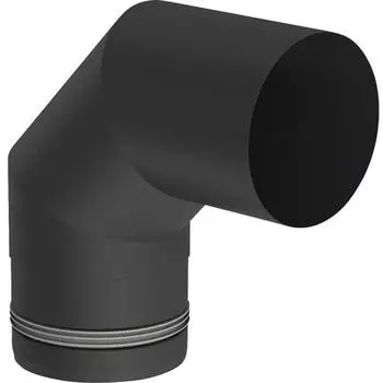Jeremias Pellet-Line Winkel 90° starr, schwarz, Ø 100mm (15-EWPV060100)