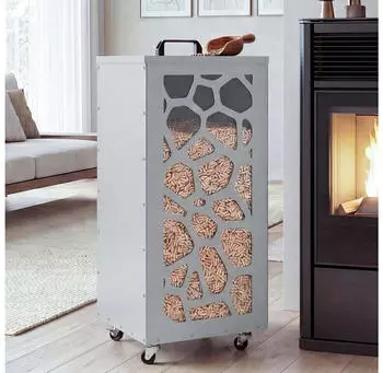 MCW Pelletbeh&auml;lter Q30 Waben 86x37x37cm, wei&szlig;-hellgrau (101801)