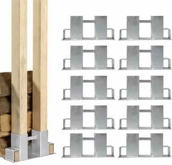 Baumarktplus Holzstapelhilfe feuerverzinkter Stahl 34x10x15cm, 10er-Set