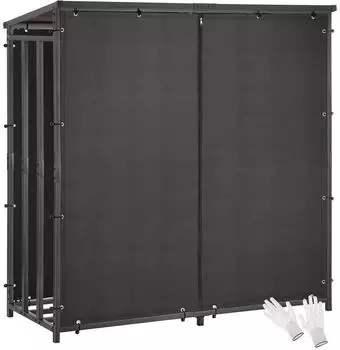 TecTake Kaminholzregal Casa Schr&auml;gdach, wetterfest, 184x80,5x188cm (406744)