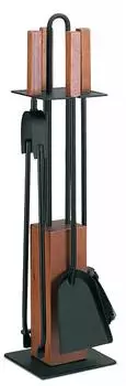MS Beschl&auml;ge Kaminbesteck Set Eiche ged&auml;mpft schwarz (KB-002-HAN)