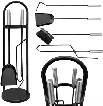 DanDiBo Kaminbesteck Set 5 teilig Set schwarz (96573)
