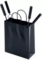 Firefix Kamingarnitur "Kaminbesteck "Tasche" mit 4 Besteckteilen, schwarz" 5-teilig