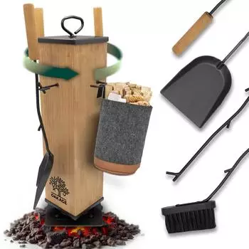 OAKAGE Kaminbesteck Modern FireMaster Dunkelgrau (KBOA01)