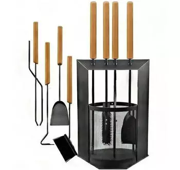BLACK OAK DAVOS Kaminbesteck 5-teilig schwarz
