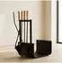 Relaxdays Kaminholzkorb Metall mit Kaminbesteck (10033828)