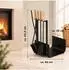 Relaxdays Kaminholzkorb Metall mit Kaminbesteck (10033828)