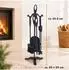 Relaxdays 5-teiliges Kaminbesteck Schwarz (10049002)